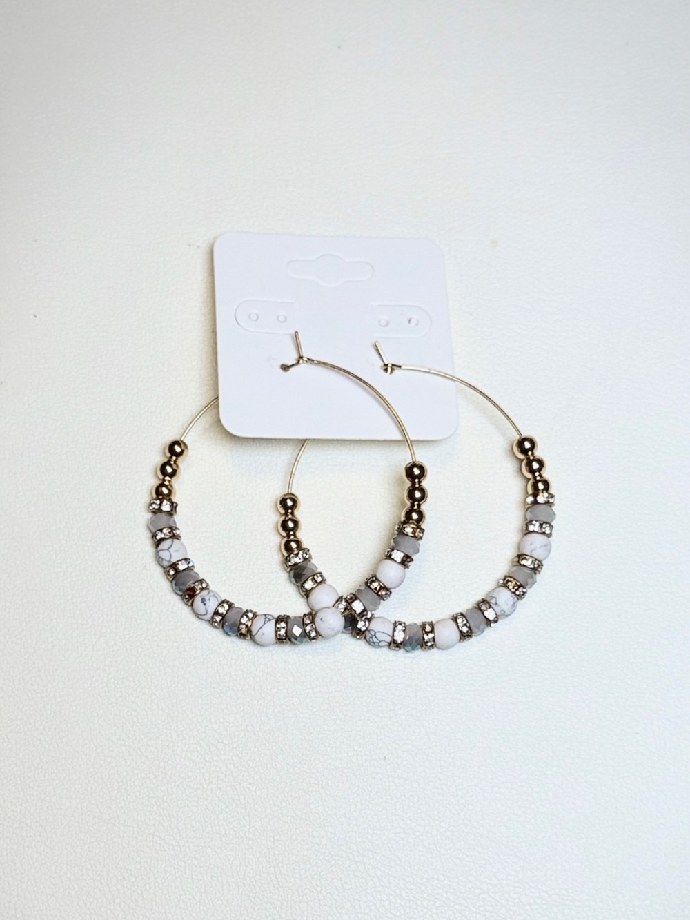 Free People Howlite Hoop Earrings
